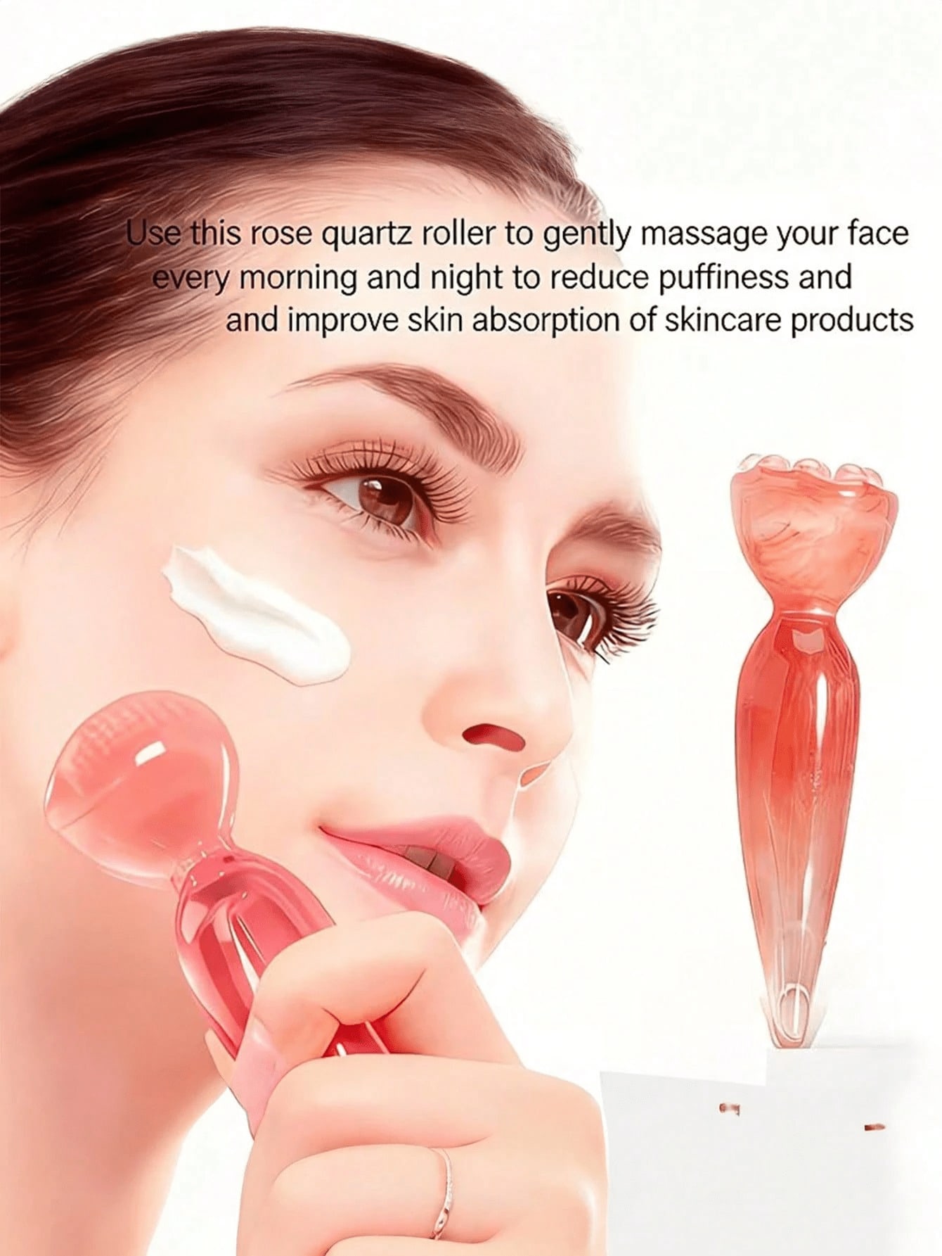 Skincare Pink - Herramienta manual de masaje facial rosa,