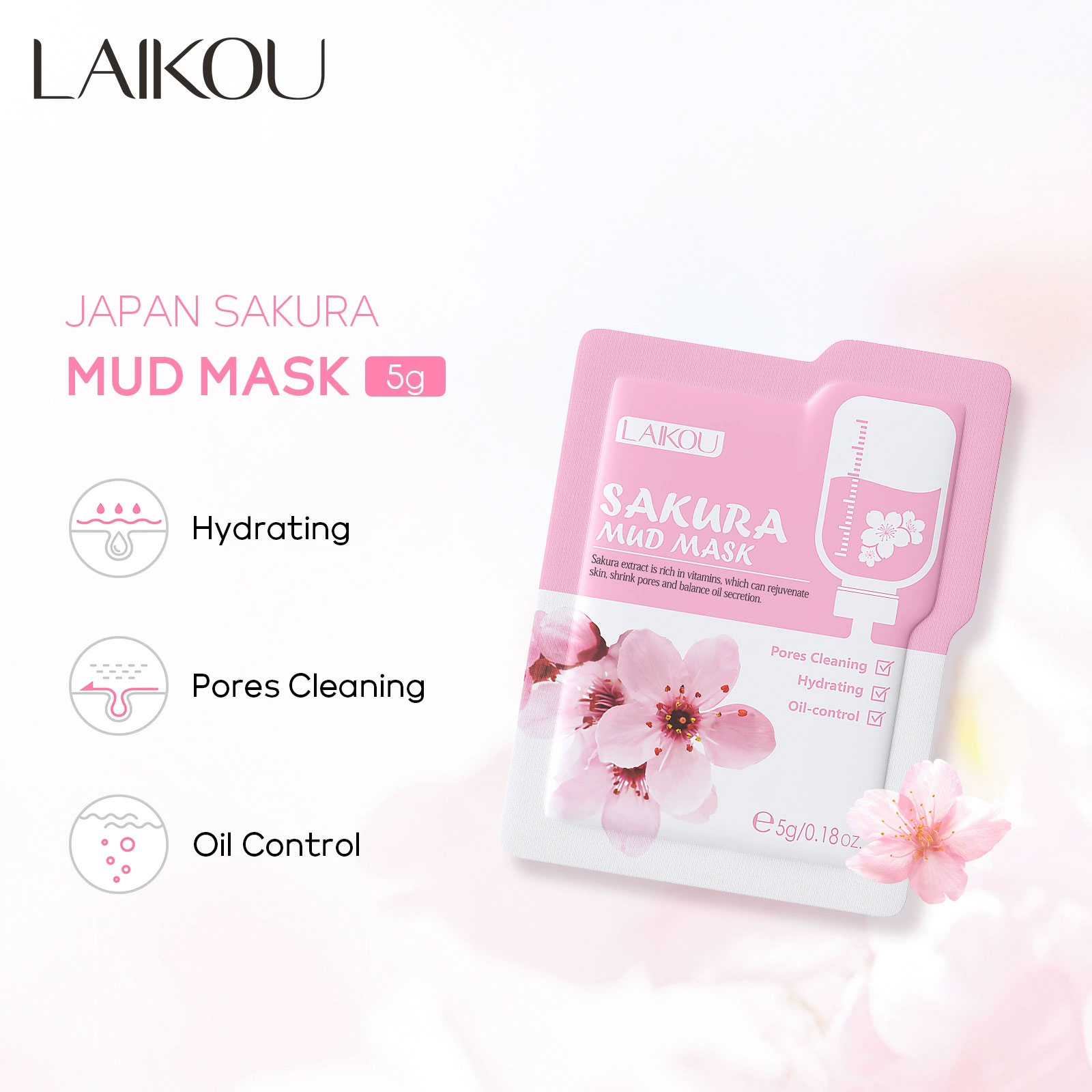 10pcsLAIKOU Sakura Bolsa de ma - Mud Mask Kaolin reseña y precio
