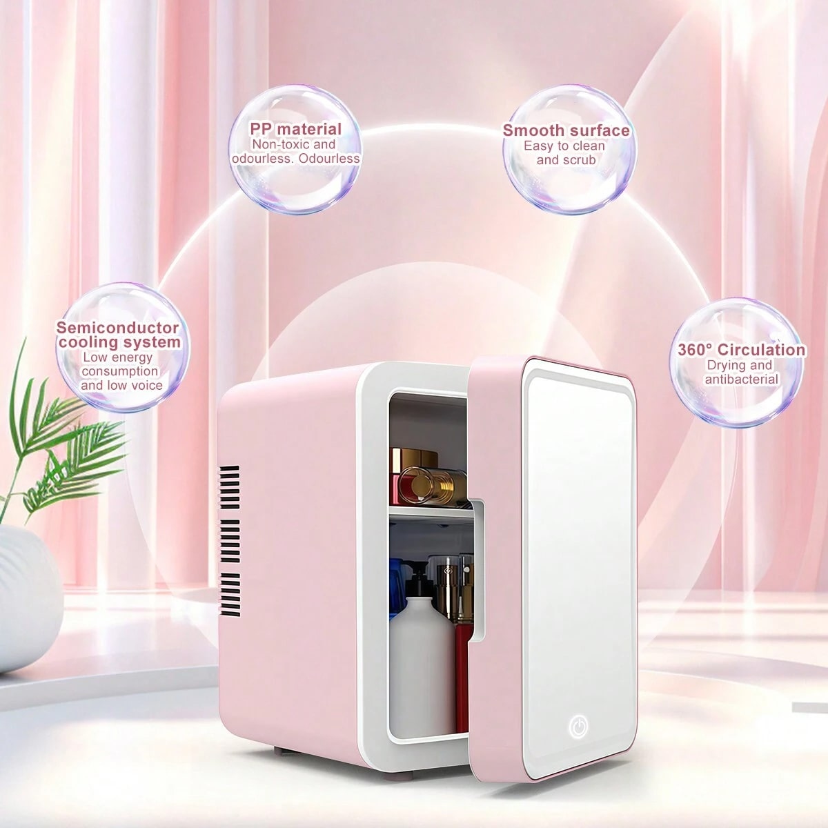 Mini Nevera Portátil Rosa de 4 - Skincare Pink reseña y precio
